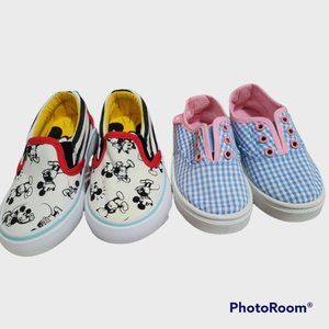 Micky mouse and checkered Slip On  toddler shoes| Size 7c